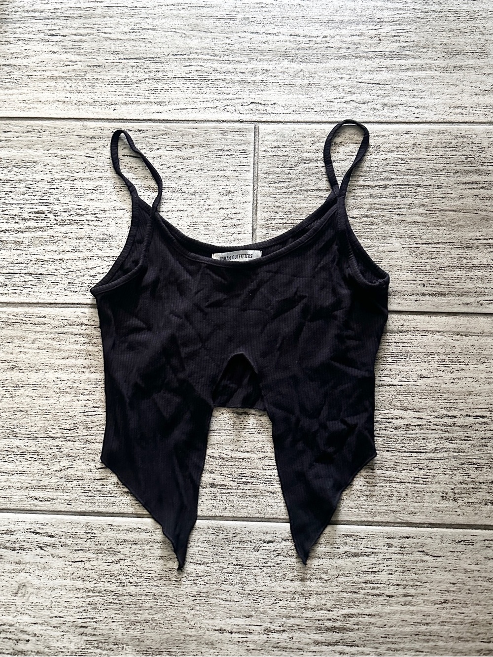 Urban Outfitters Black Point-Hem Ribbed Camisole